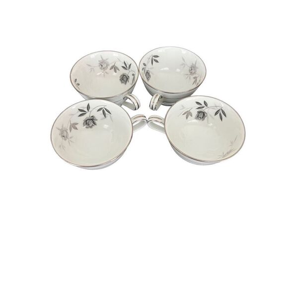 Noritake ROSAMOR Black Roses 4 Tea Cups made in Japan - Picture 3 of 8